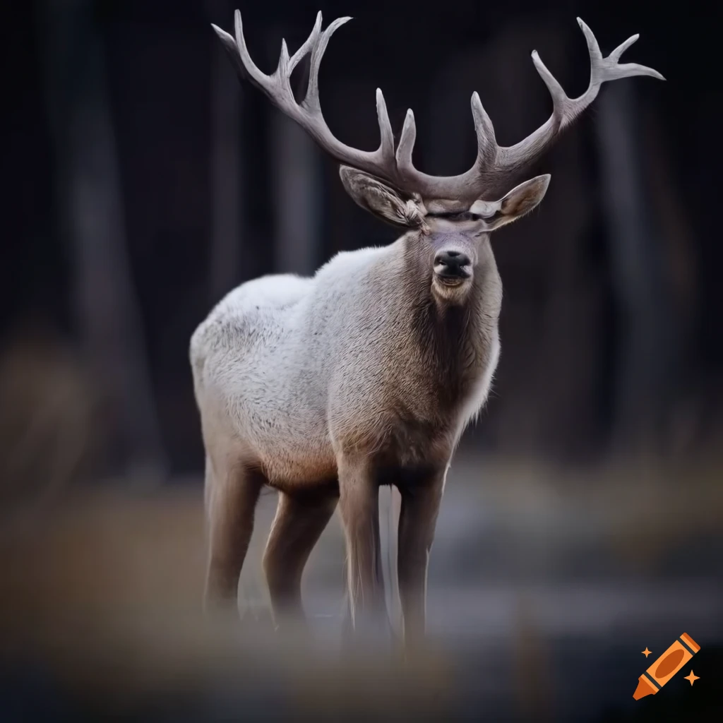 White elk without antlers on Craiyon