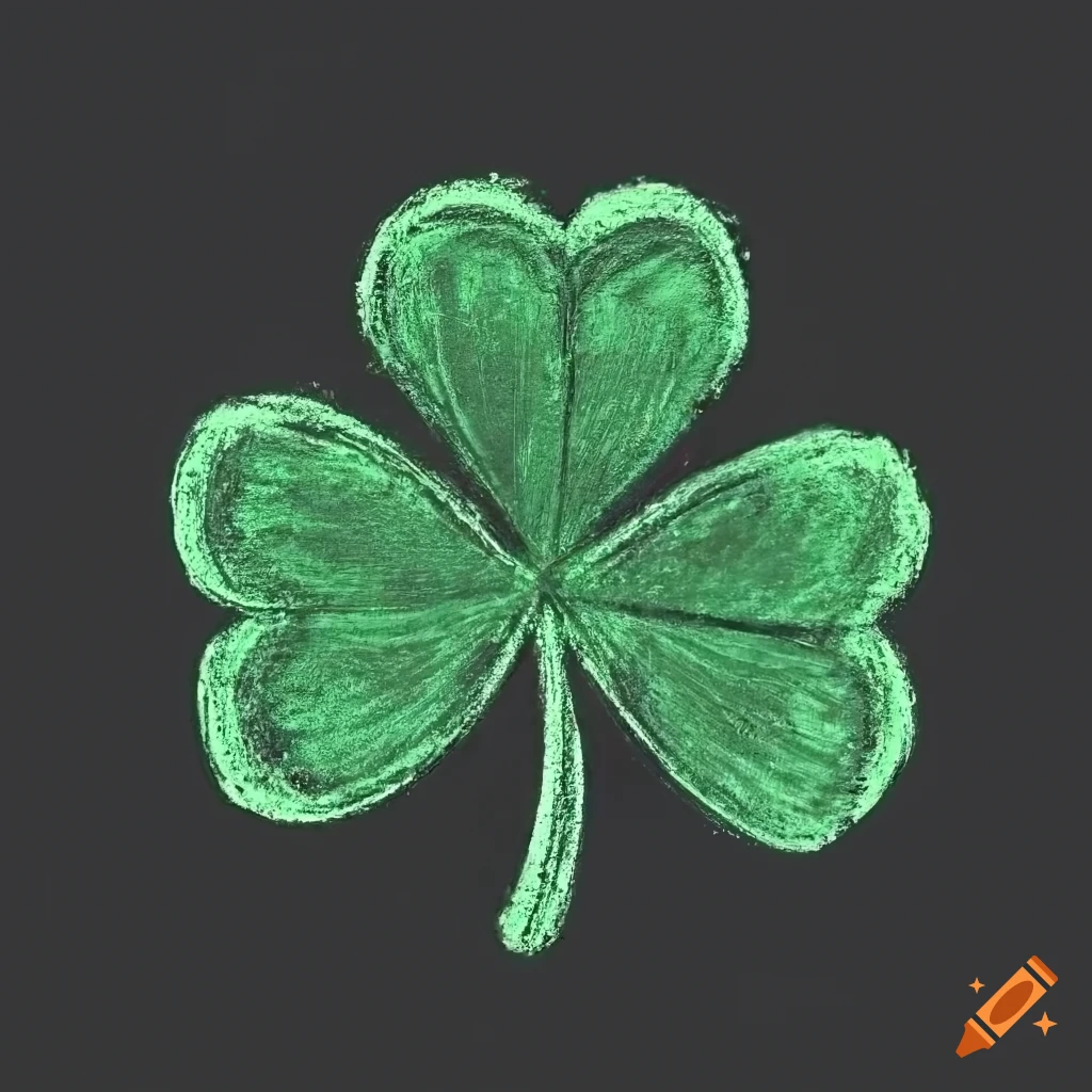 Fluorescent green lucky clover on white background on Craiyon
