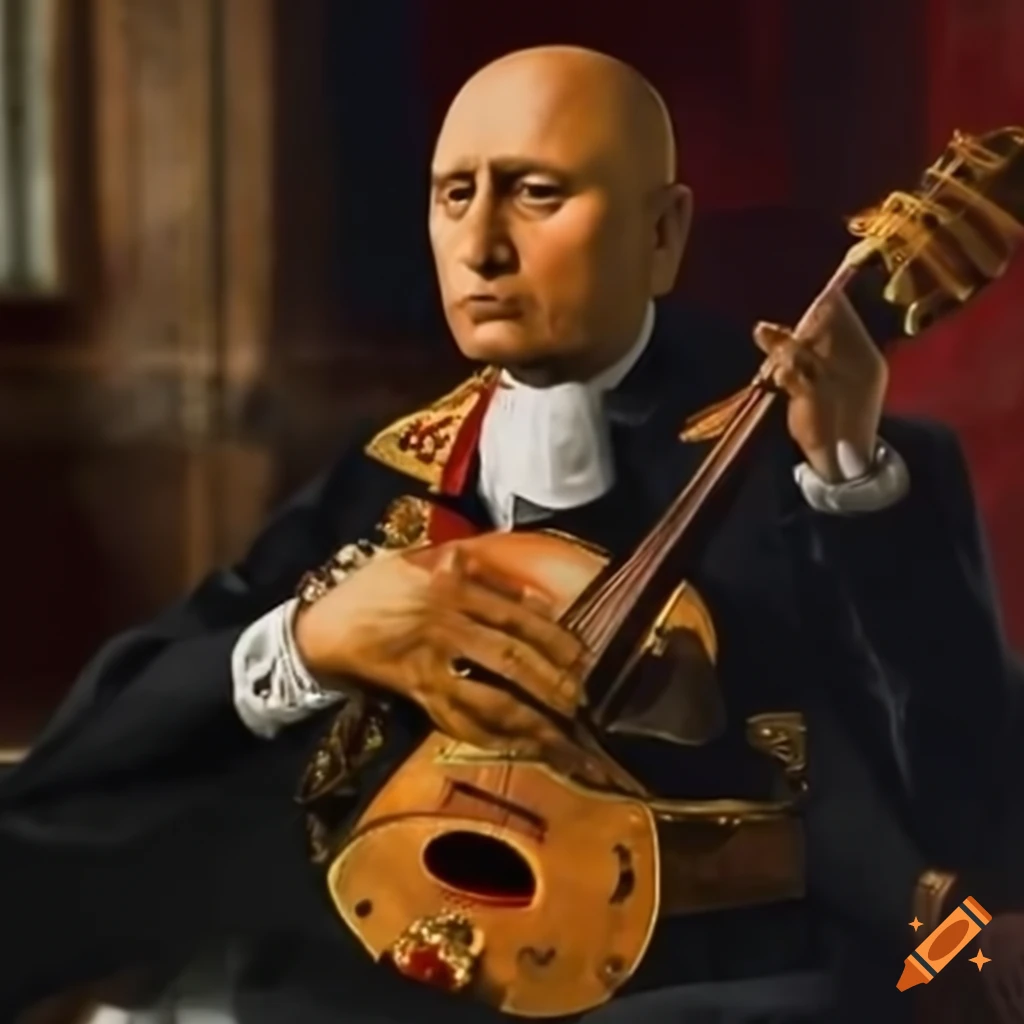 Satirical depiction of Mussolini as a mariachi musician on Craiyon