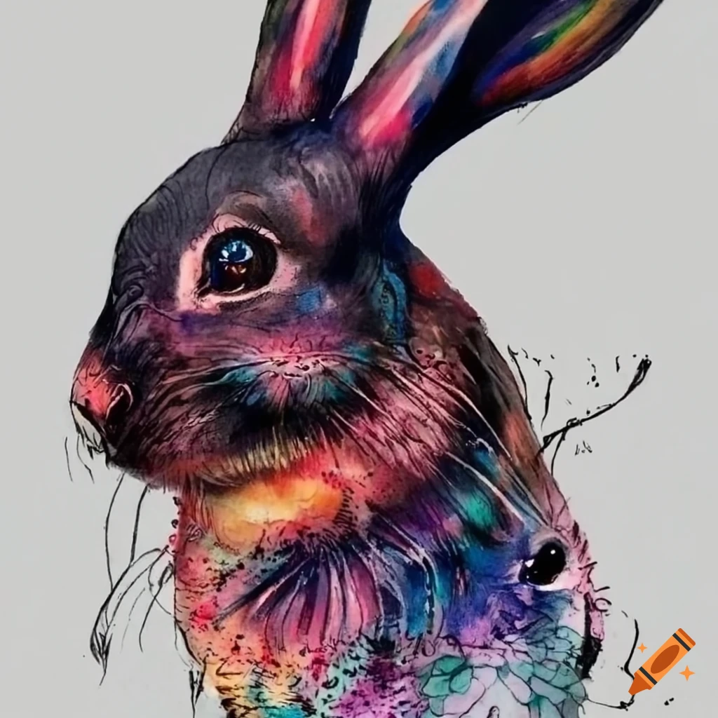 Attractive Rabbit Tattoo Design - Tattoos Designs