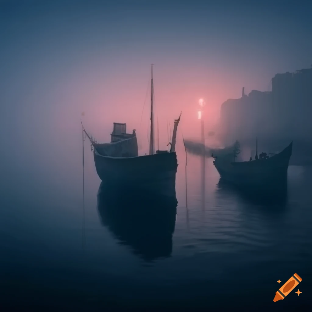 Foggy Medieval Harbour On Craiyon