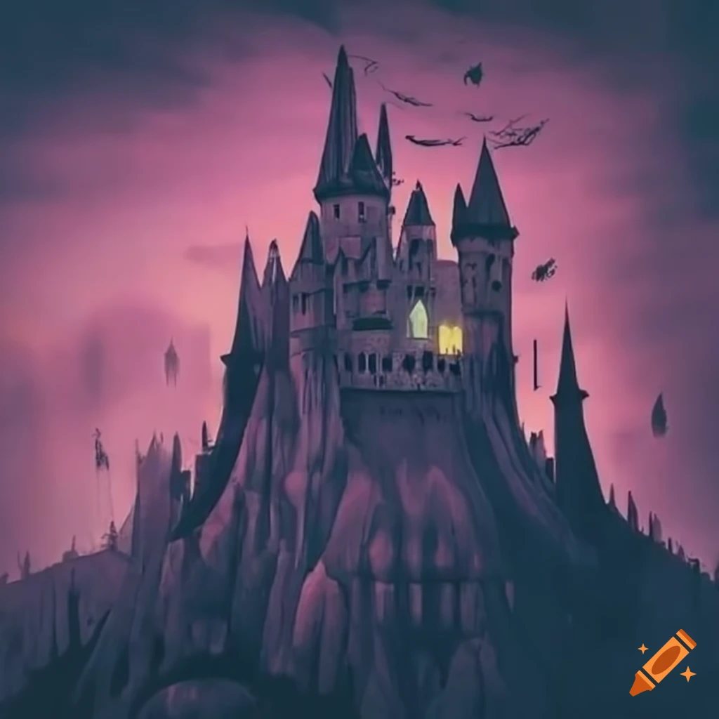 Mysterious castle in a park on Craiyon