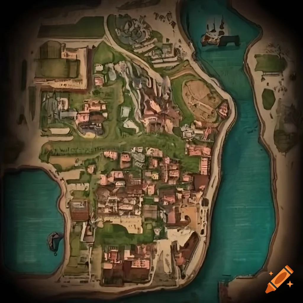 old map of Venetian town