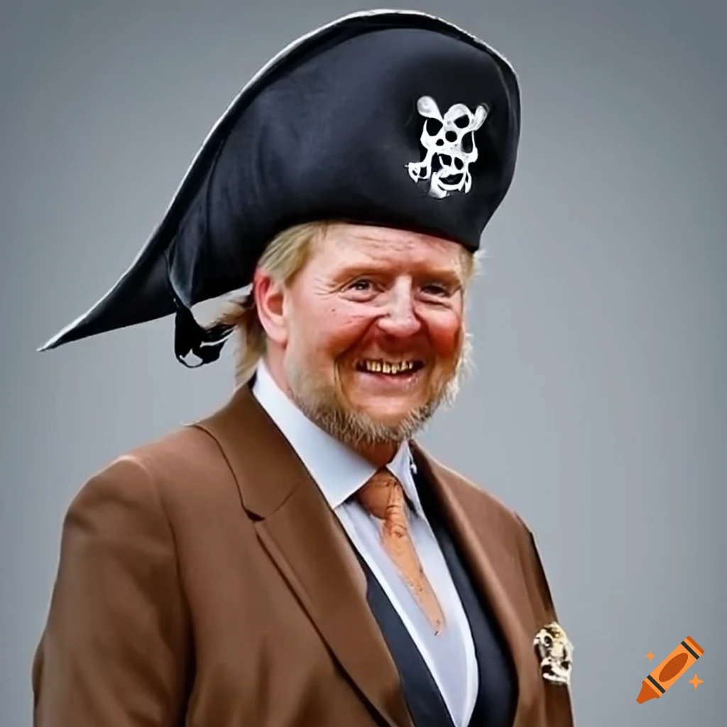 Image of koning willem alexander dressed as a pirate on Craiyon
