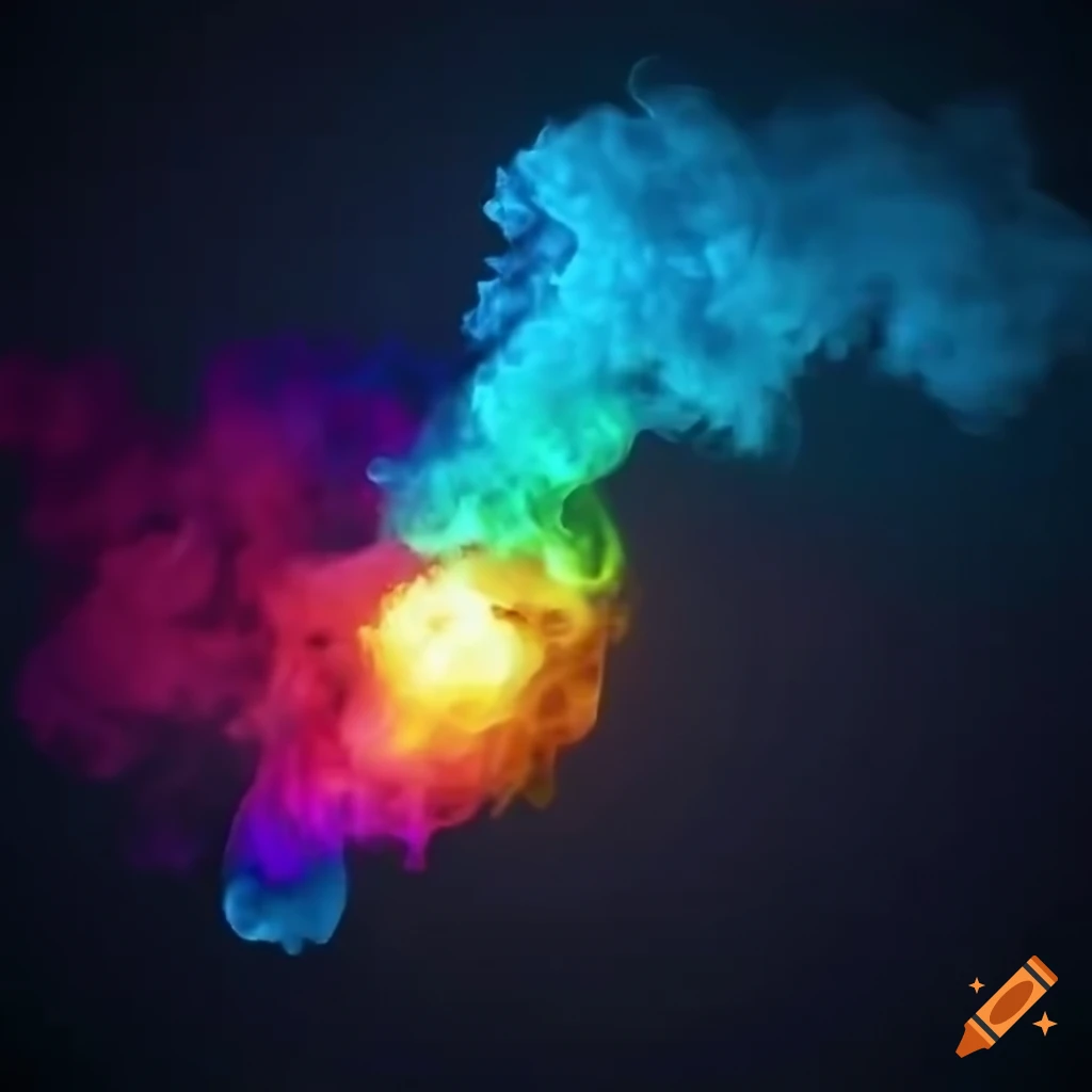 Game icon with colorful smoke explosion on Craiyon