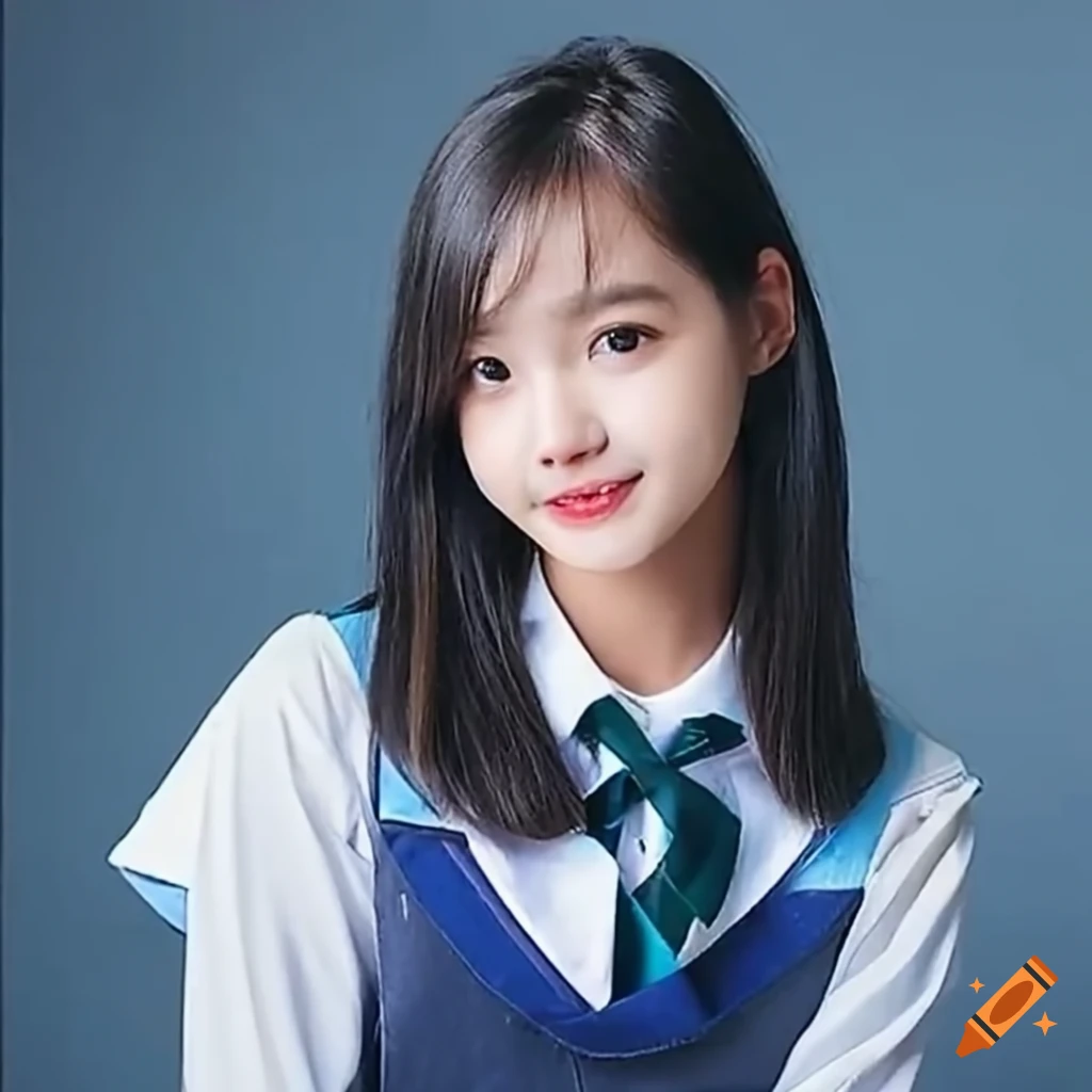 captivating portrait of a determined 13-year-old female idol