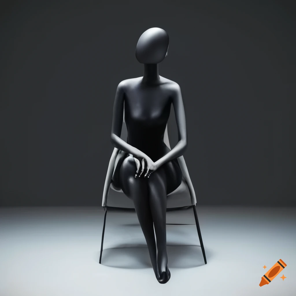 Black and white mannequin stand and hold their hands behind their backs.  Close view. 3D rendering on isolated background Stock Photo by  ©jjjj.444@mail.ru 309232194