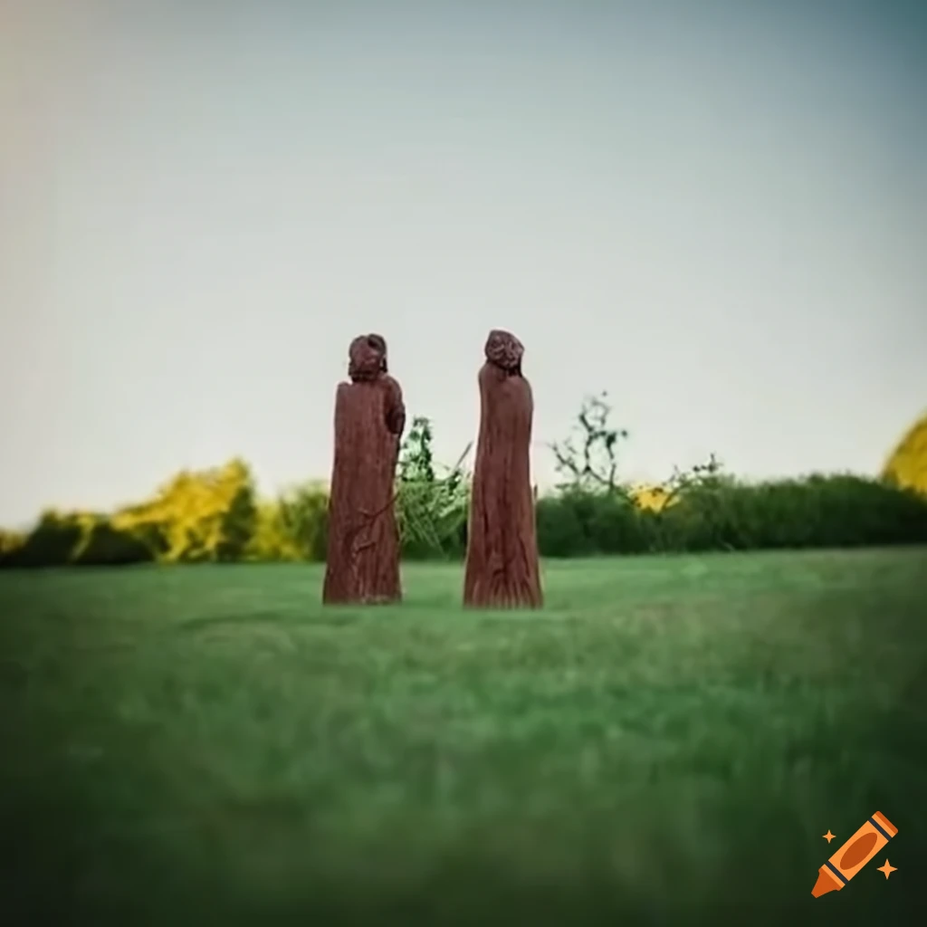 modern art installation with Nazca lines on grass