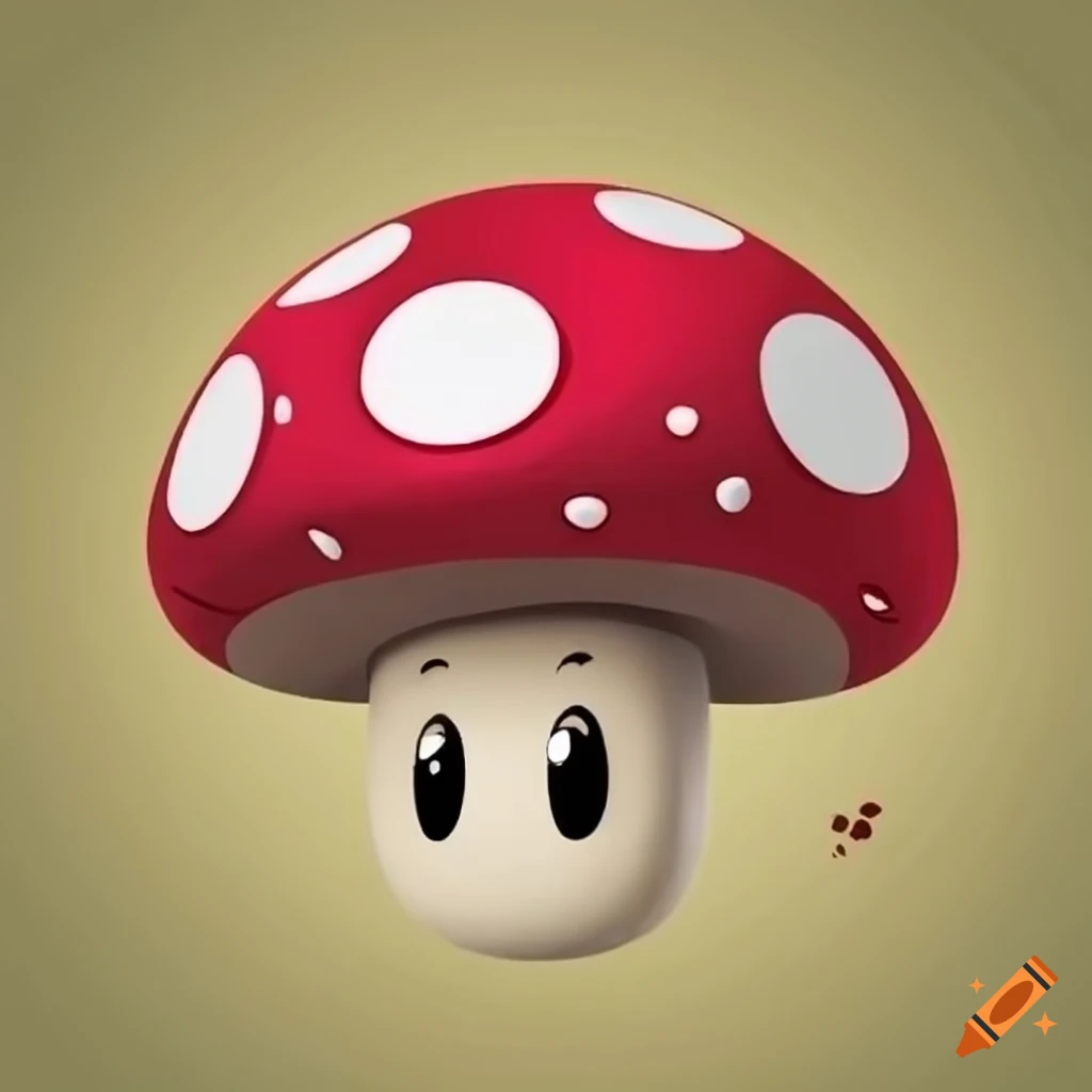Cute mushroom character on Craiyon