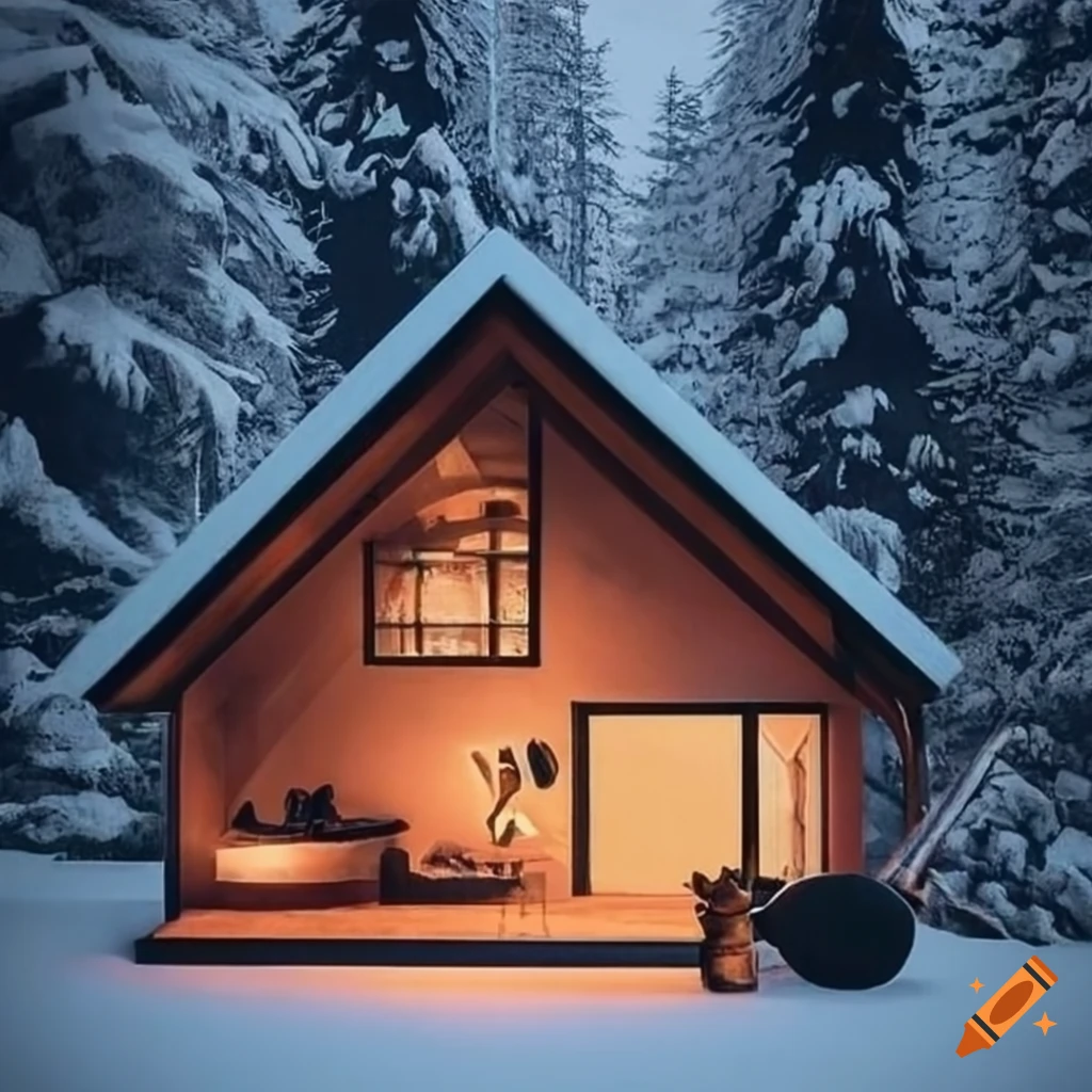 Cozy minimalist cabin architecture on Craiyon