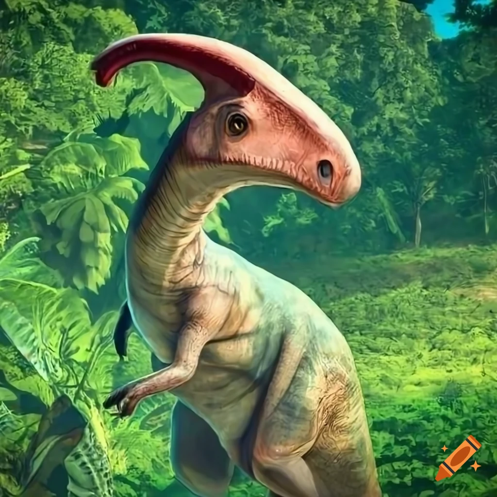 parasaurolophus in a jungle