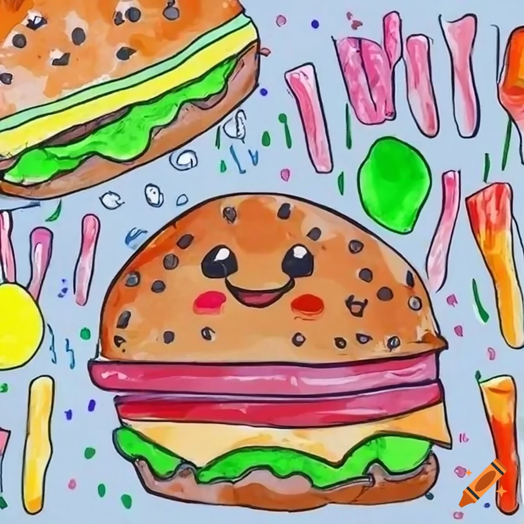 How to draw Burger / easy burger drawing / 🍔🍔🍔 | By Candy Kids  DrawingFacebook