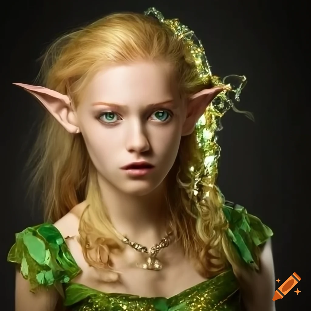 Artwork Of A Forest Elf With Blond Hair And Gold Eyes On Craiyon 