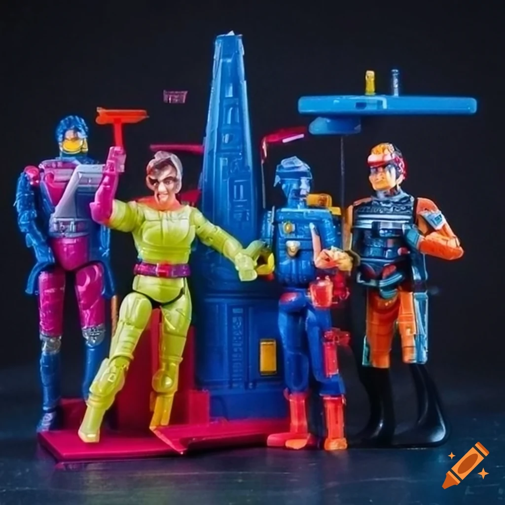 Retro scifi action figure playset