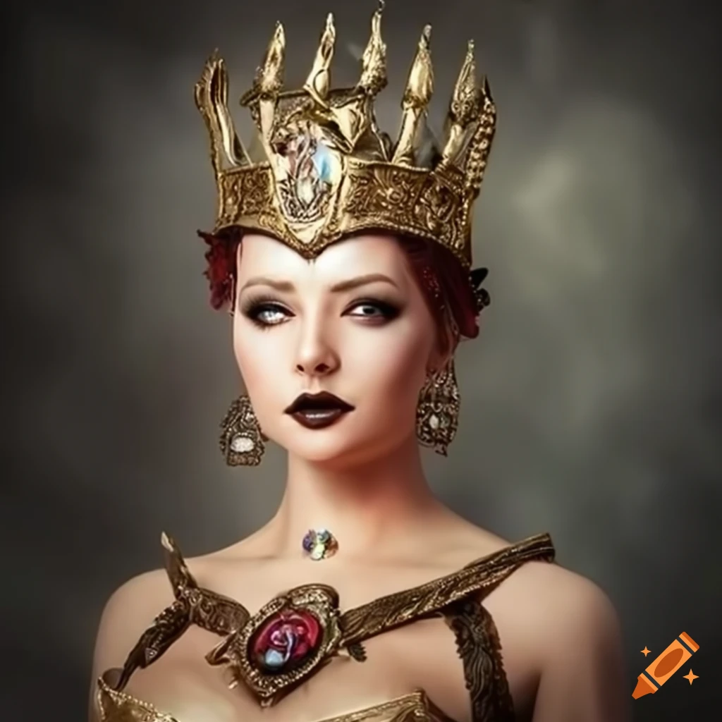 Fantasy evil queen attire on Craiyon