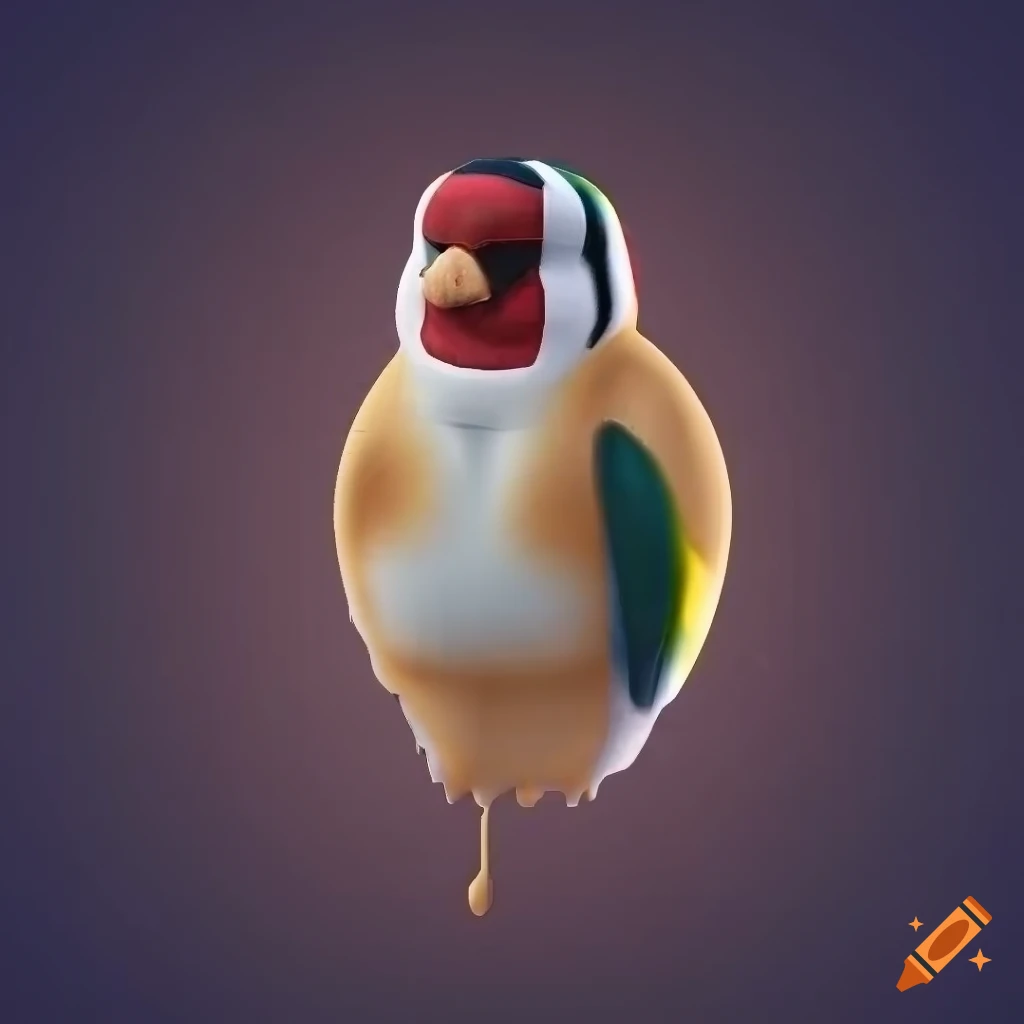illustration of a European Goldfinch with intricate details