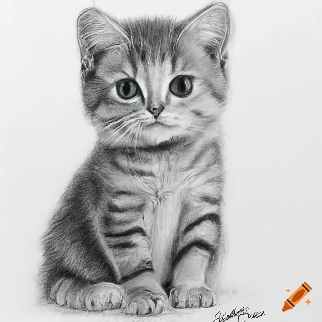 Premium Vector | A drawing of a cat and a butterfly-saigonsouth.com.vn