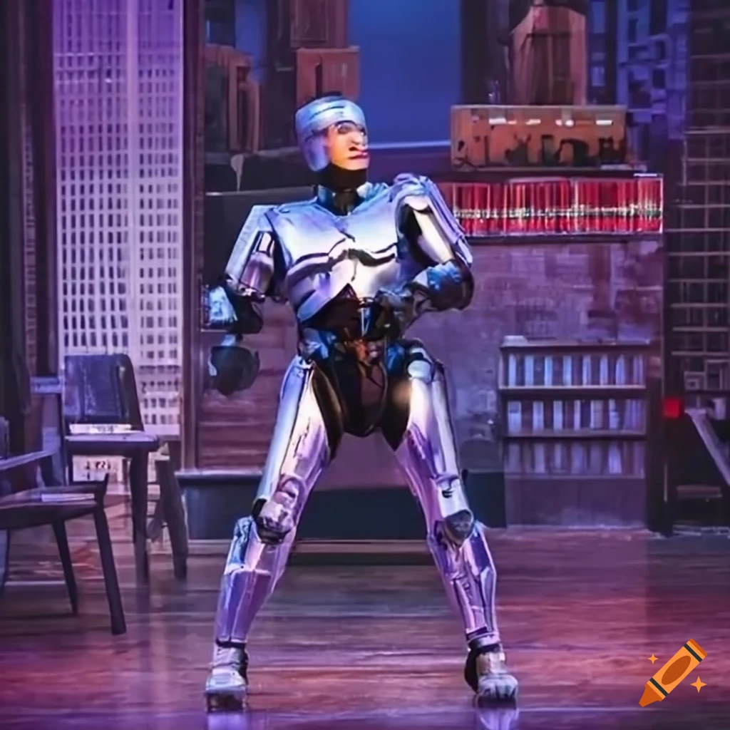 scene from Robocop the musical on Broadway