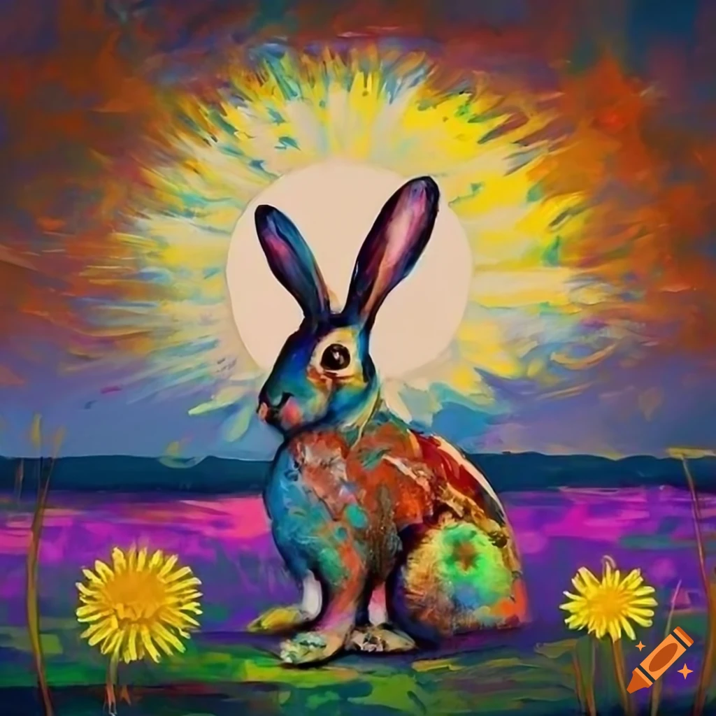 A unique take on a rabbit in a cubist art style on Craiyon