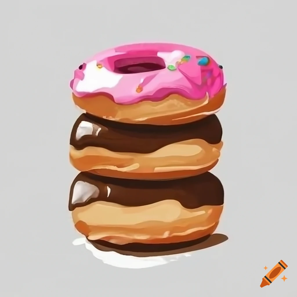 stacked donuts with different flavors and white frosting