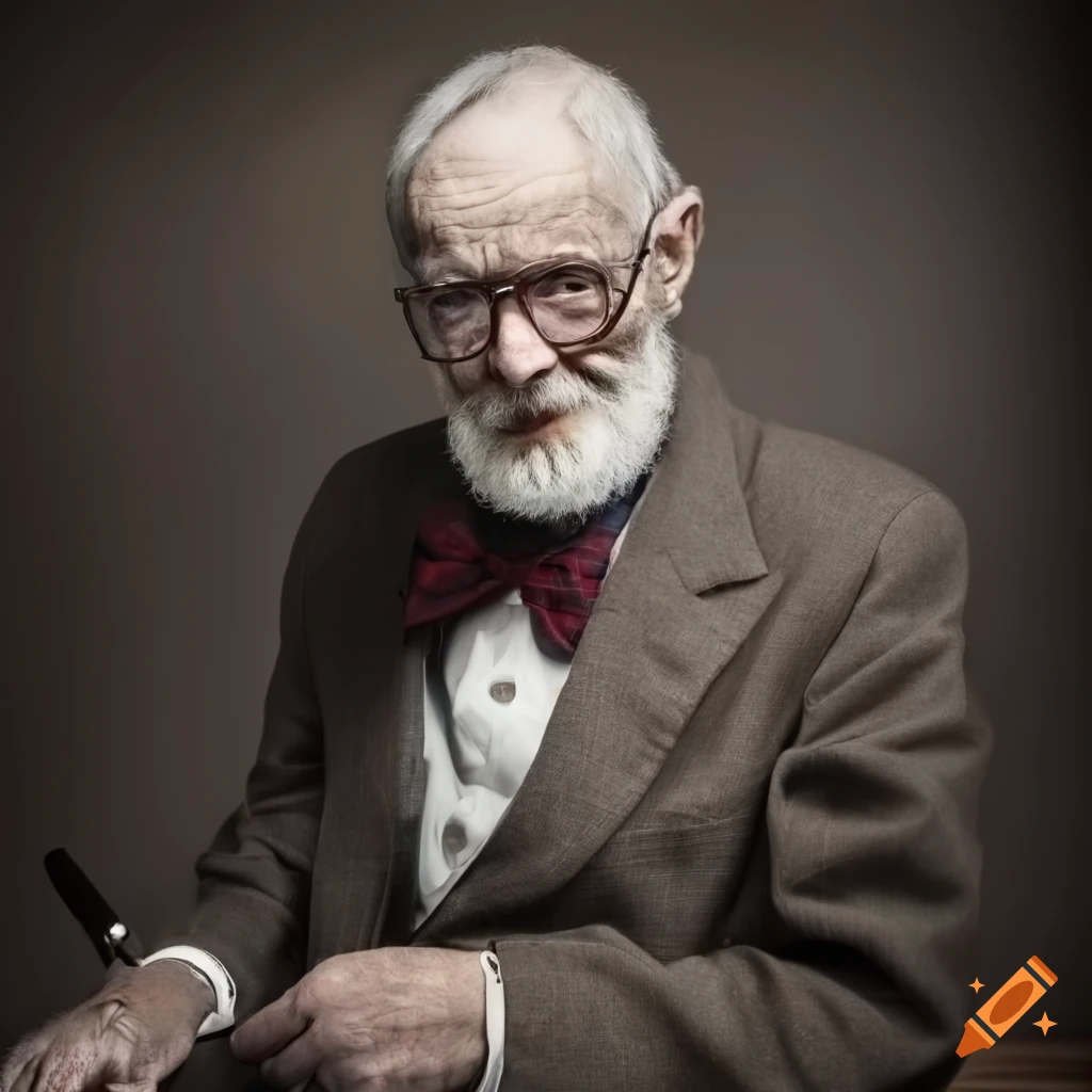 Portrait of a distinguished elderly man in a business suit on Craiyon