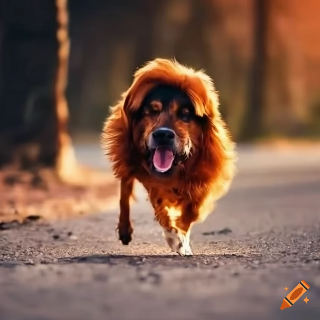 dog working on the road