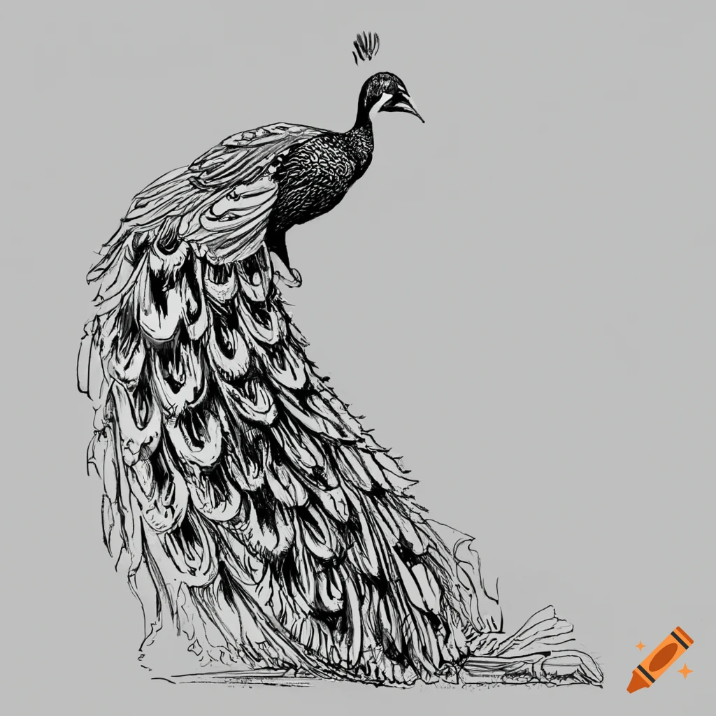 pencil beautiful peacock drawing - Clip Art Library-saigonsouth.com.vn