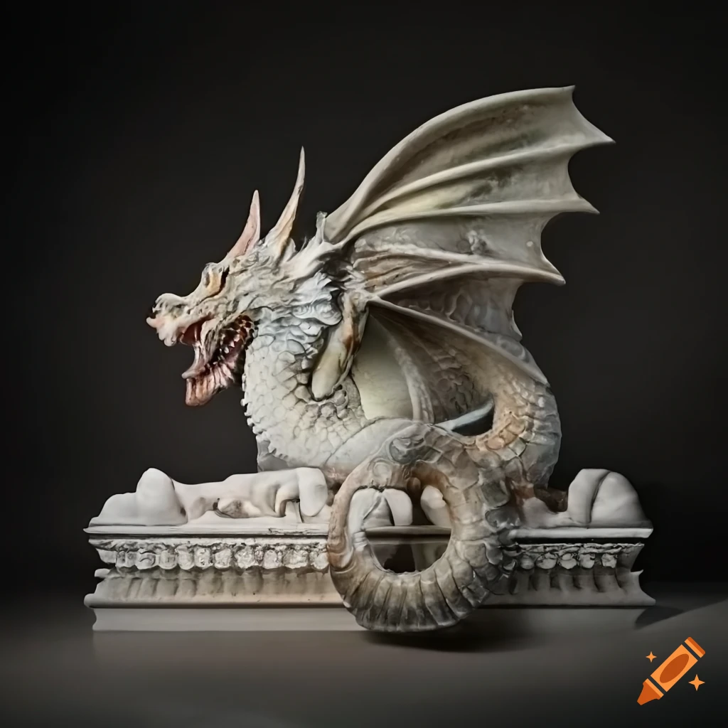 Marble sculpture of a dragon