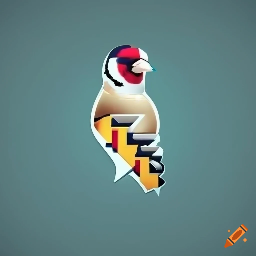 Realistic logo of a european goldfinch with subtle particles on Craiyon