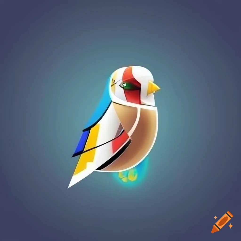 European goldfinch take off logo design
