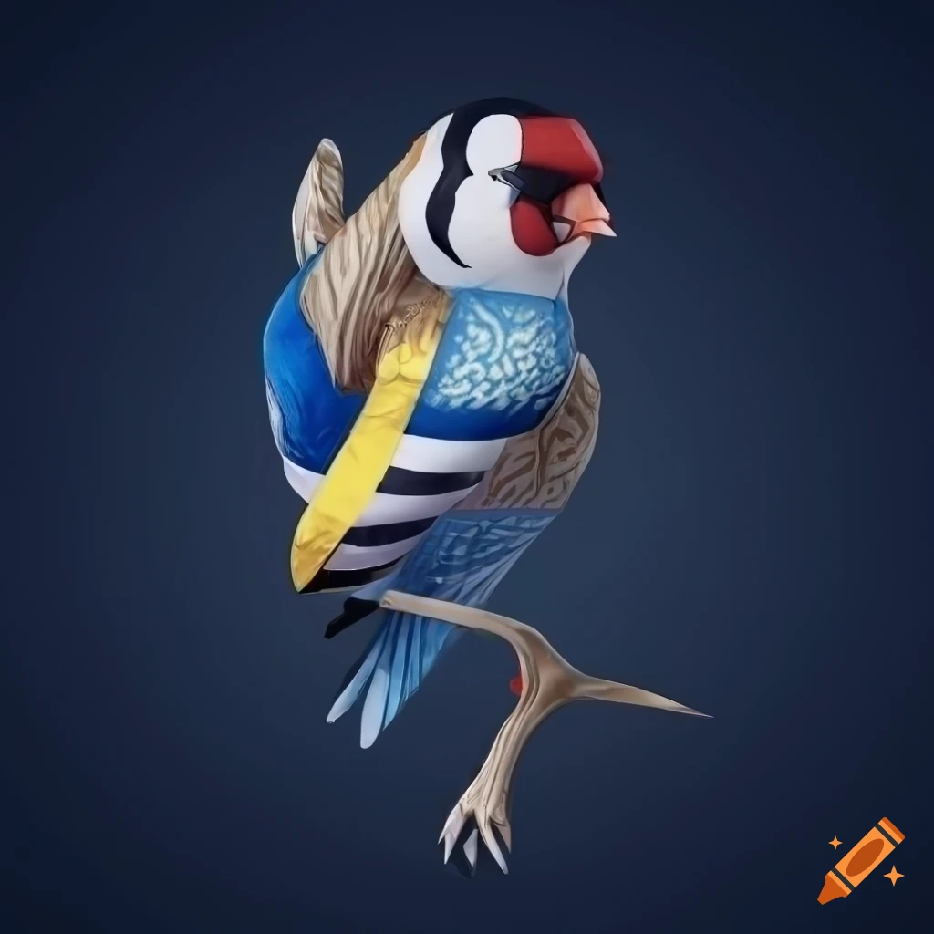 detailed illustration of a European goldfinch bird