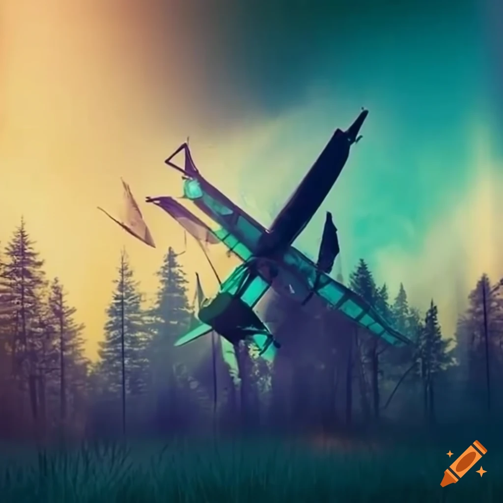 Plane Crash In The Forest On Craiyon