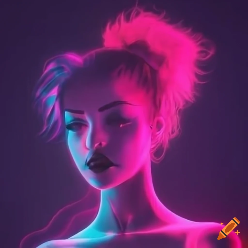 neon lights and dancing girls in a retro atmosphere