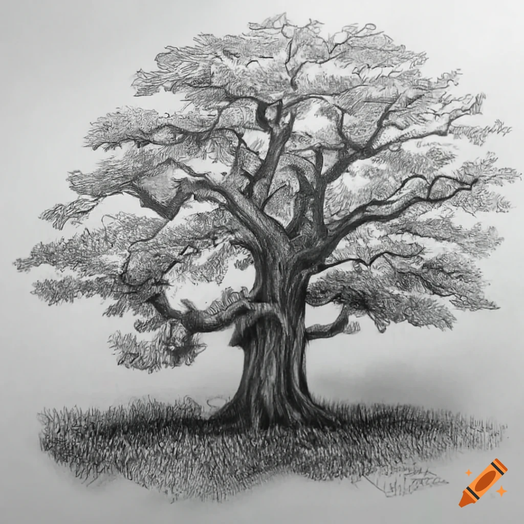 Tree Drawing Tutorial in Pencil.-saigonsouth.com.vn