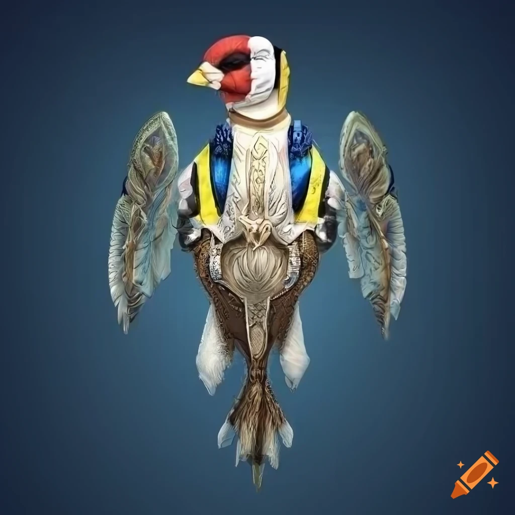 detailed illustration of a king european goldfinch bird
