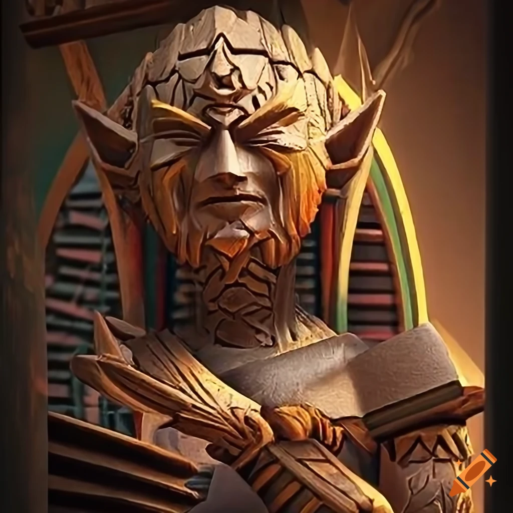 detailed architectural carving in a bookstore