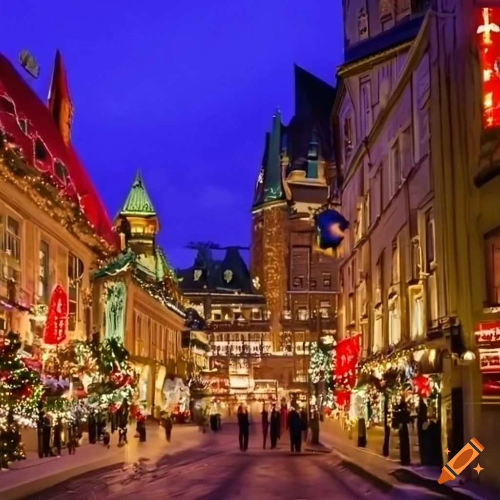 Christmas shopping in quebec city on Craiyon