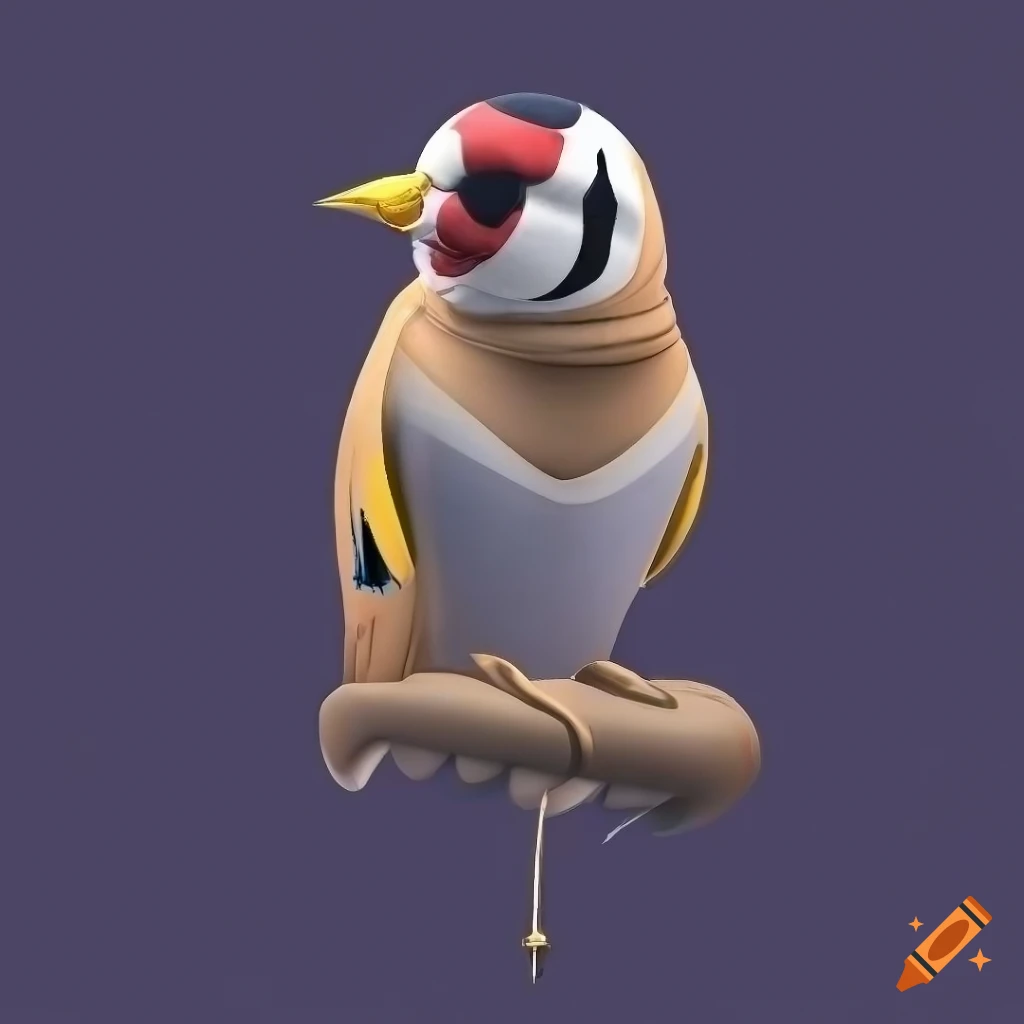 detailed illustration of a king European goldfinch bird