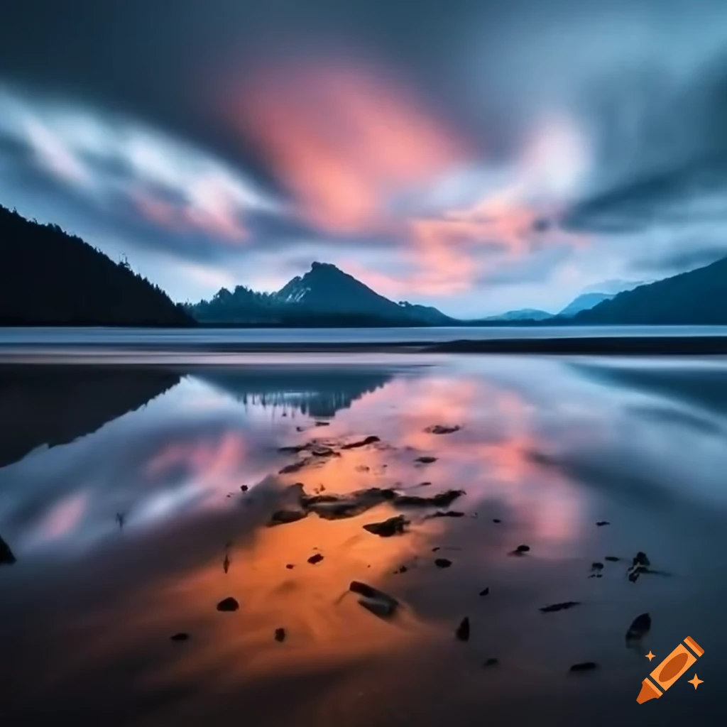Morning Light On A Beach In British Columbia On Craiyon