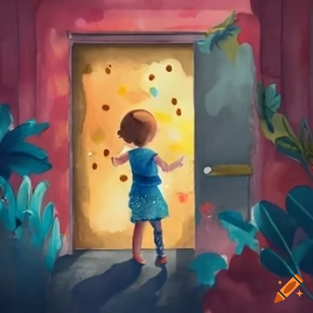 Children closing a door on Craiyon