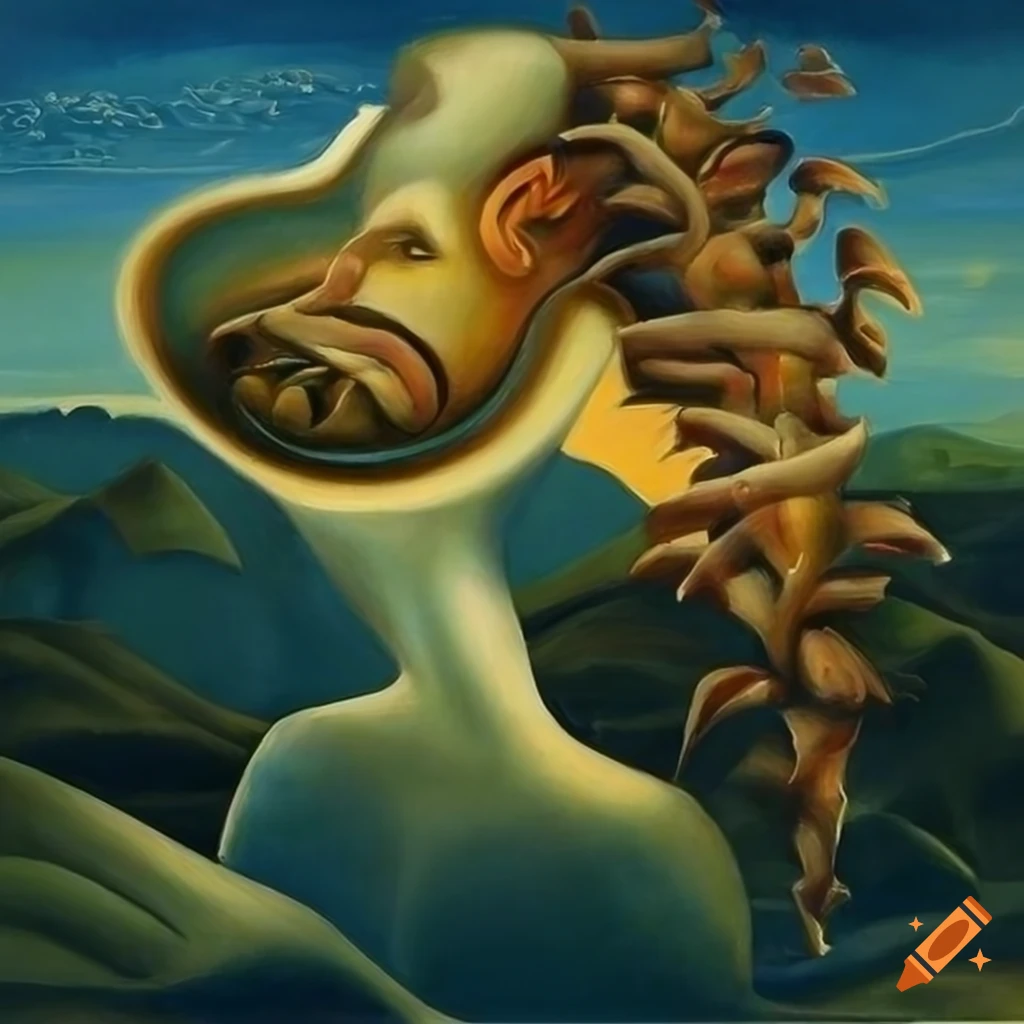 surrealist painting of men and women