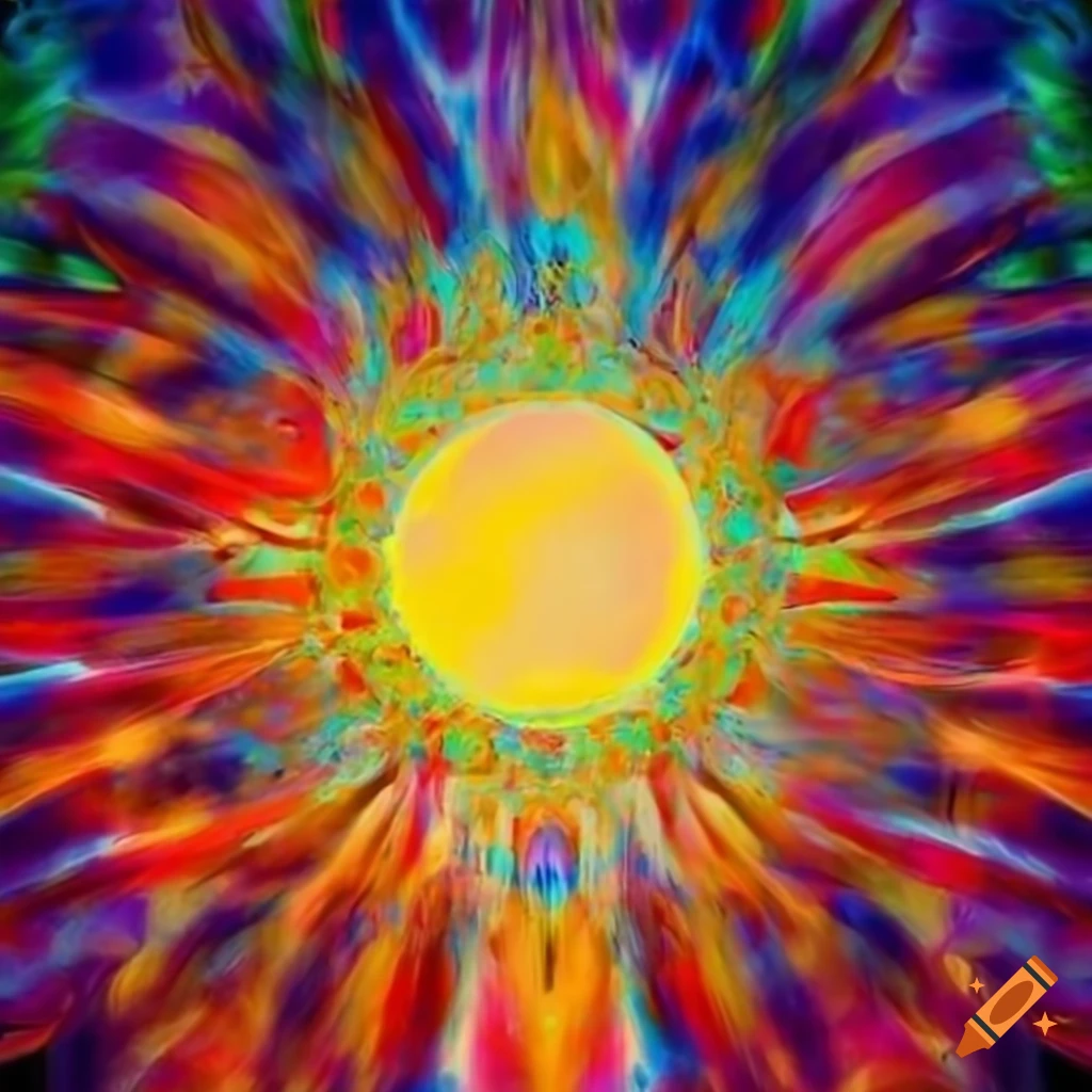 Colorful abstract representation of the sun