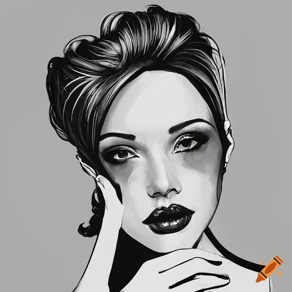 black and white minimalist portrait of a woman