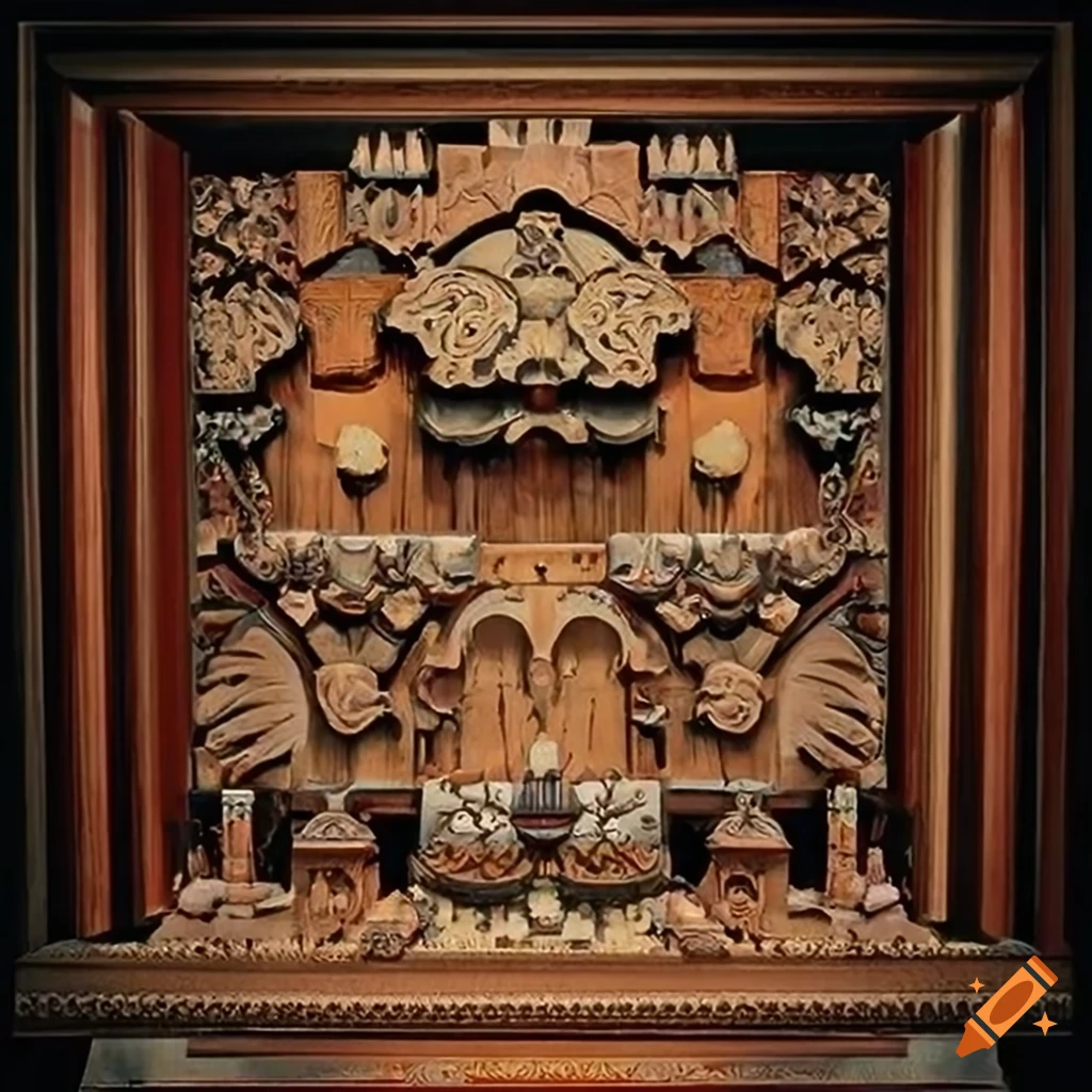 architectural carving inspired bookstore