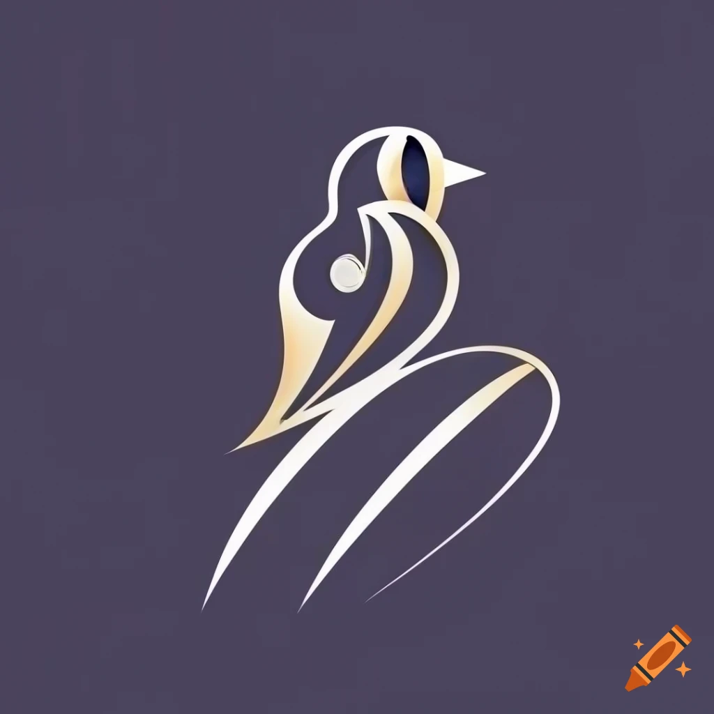 European Goldfinch Taking Off In A Logo Design