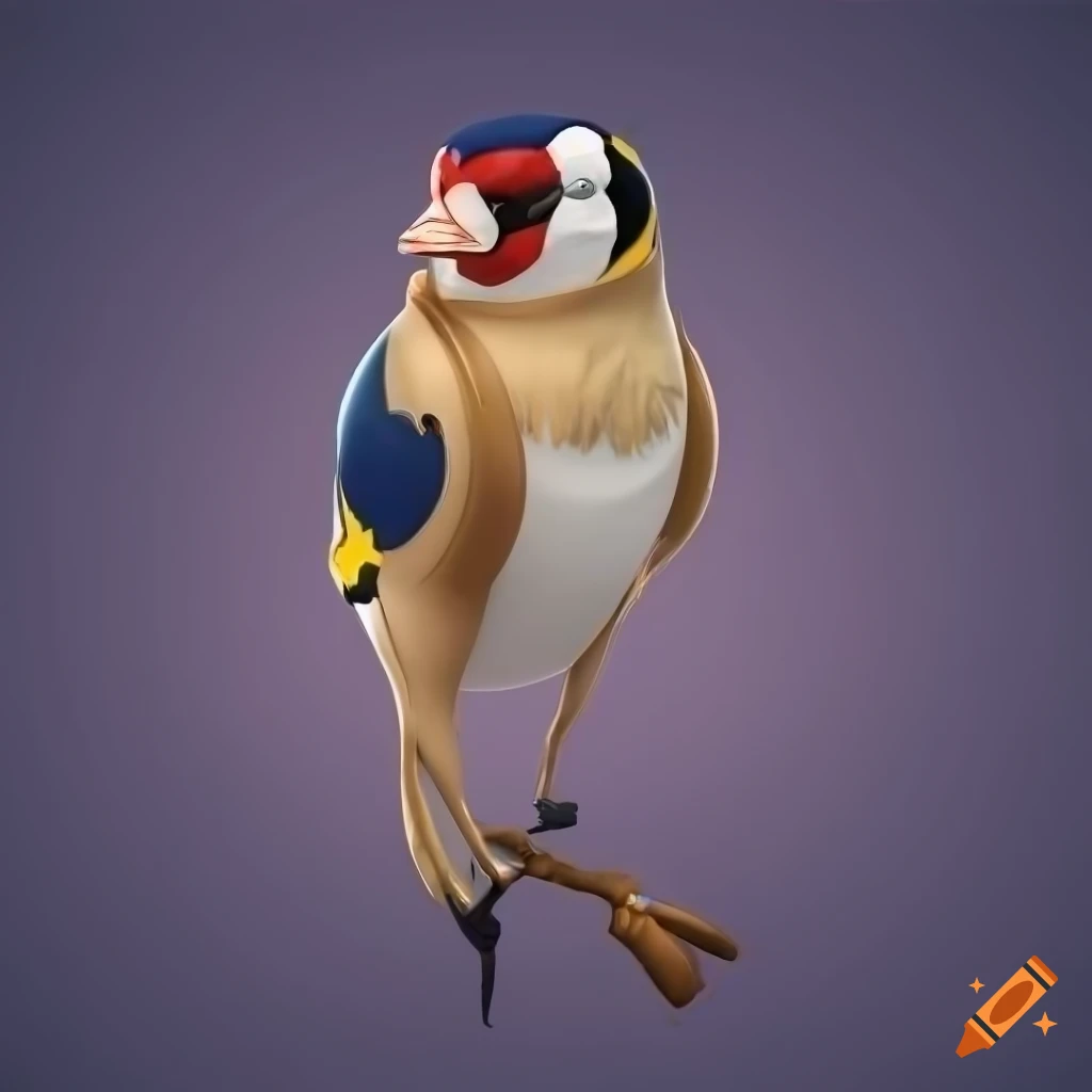 detailed illustration of a king european goldfinch