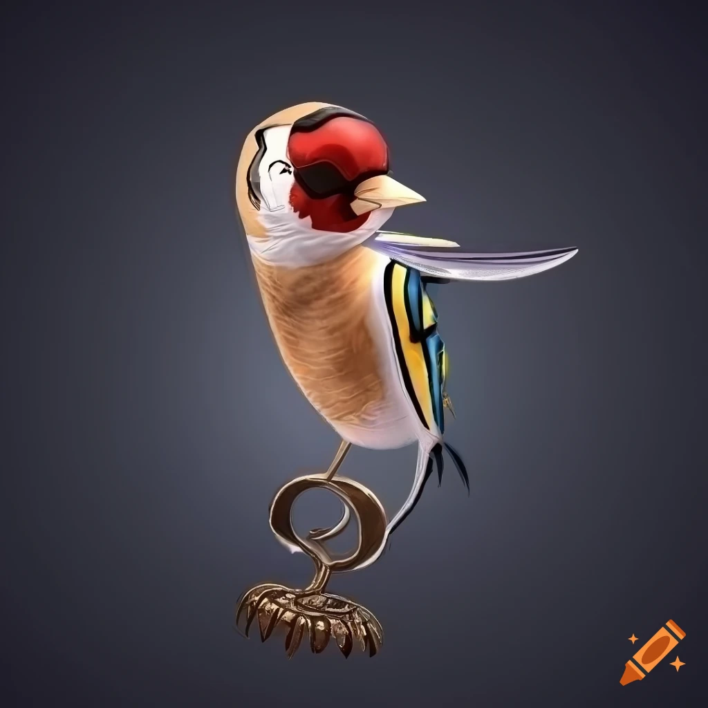 detailed illustration of a European goldfinch bird
