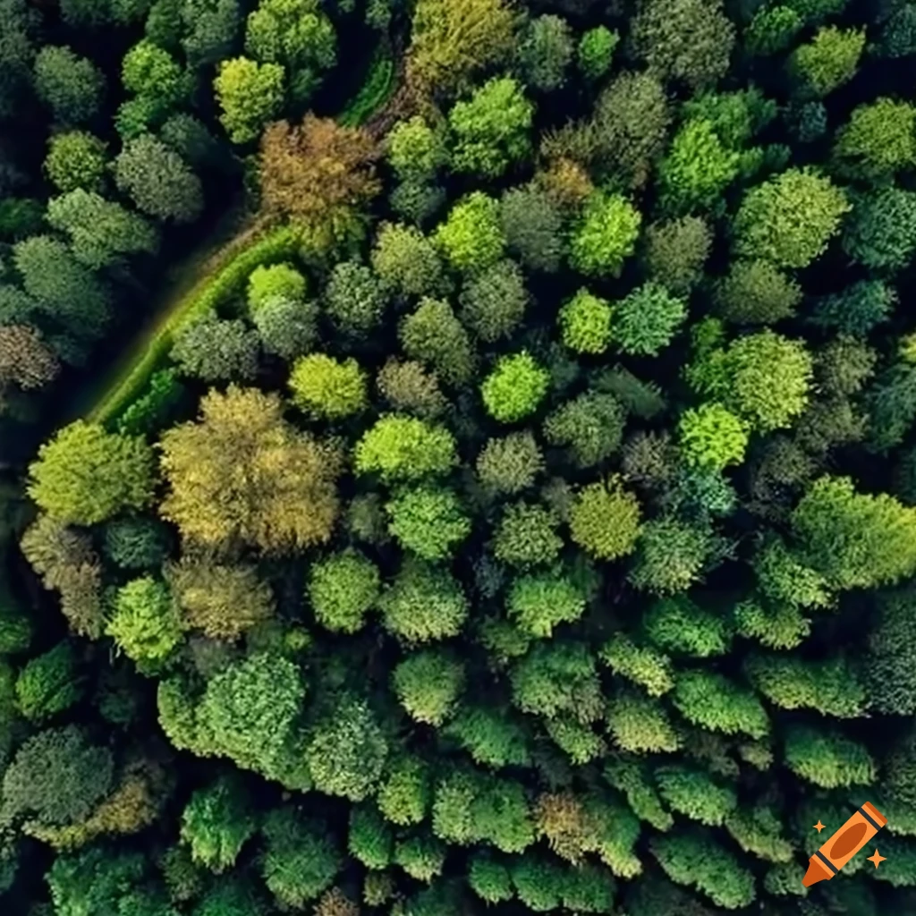 Aerial View Of A Dense Forest On Craiyon