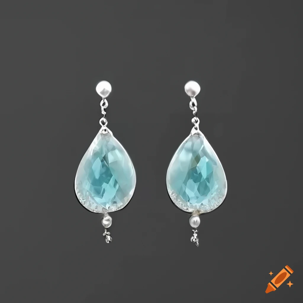 close-up of a hyperdetailed teardrop earring