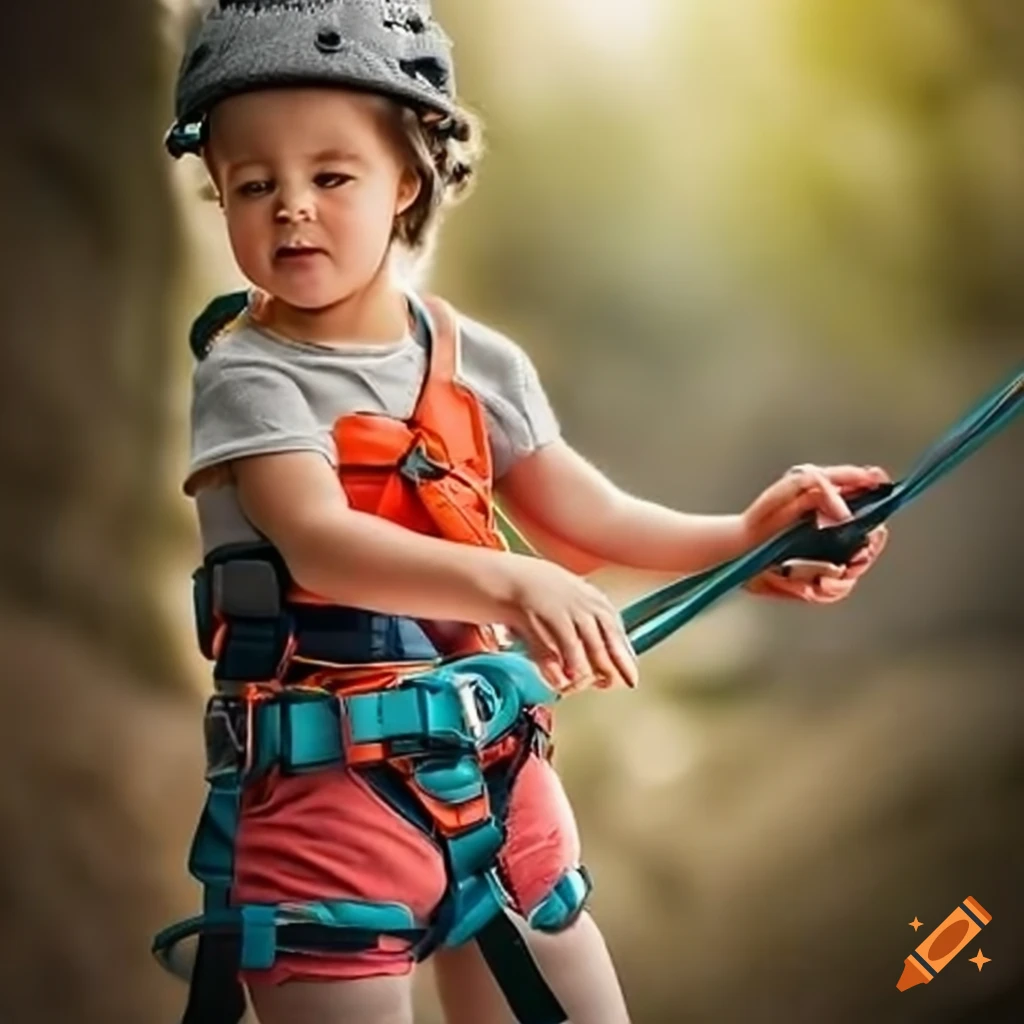 Tower climbing harness for kids on Craiyon